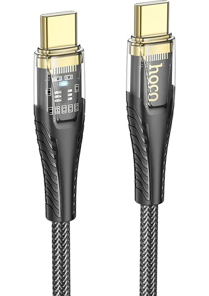 U121 Gold Standard Transparent Discovery Edition 60W Type-C To Type-C Hızlı Şarj ve Data Kablos
