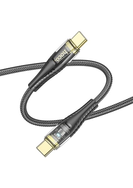 U121 Gold Standard Transparent Discovery Edition 60W Type-C To Type-C Hızlı Şarj ve Data Kablos