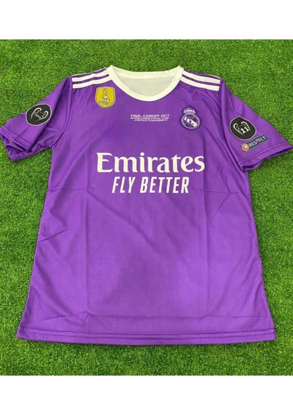 2017 Mor Renk Cardiff Kısa Kol Realmadrid Ronaldo Forma / Ronaldo 2017 Zyn