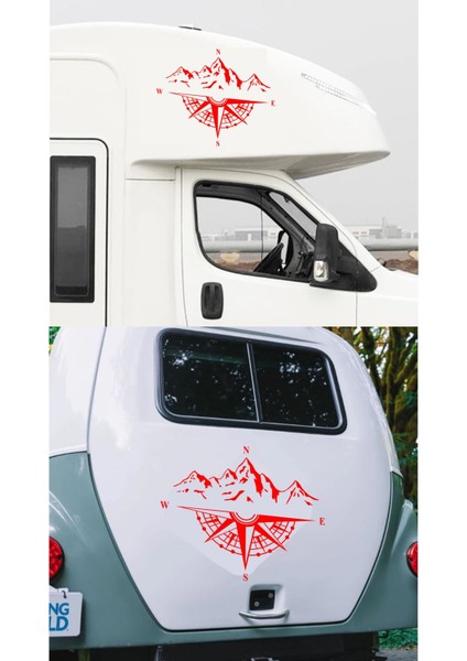 Pusula Dağ Adventure Offroad Off Road Kamp Araba Oto Karavan Sticker 00048