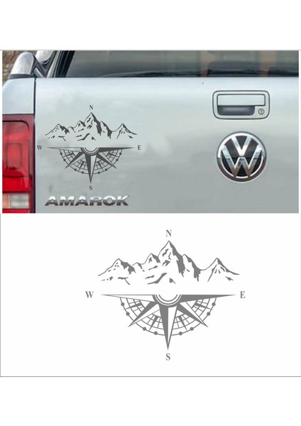 Pusula Dağ Adventure Offroad Off Road Kamp Araba Oto Karavan Sticker 00048