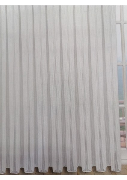 Modern Çizgili Tül 1x2.5 Pileli