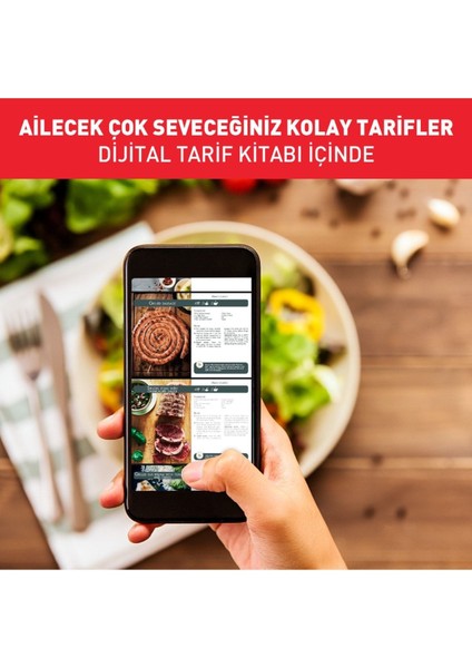 6,5lt Xxl Kapasite 3'ü 1 Arada Çözüm Hava ile Kızartma, Izgara ve Buharda Pişirme Premium Fritöz & Airfry