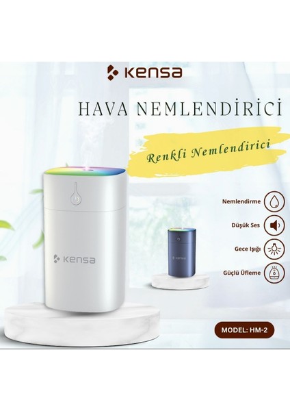 Hava Nemlendirici 400 ml Ledli ve Ultra Sessiz Küçük Boy 82X82X138MM