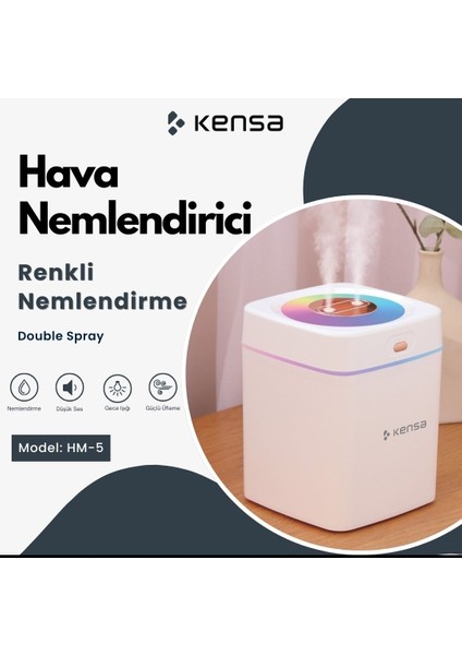 Hava Nemlendirici 3 Litre Büyük Boy Çift Püskürtme Ledli ve Ultra Sessiz