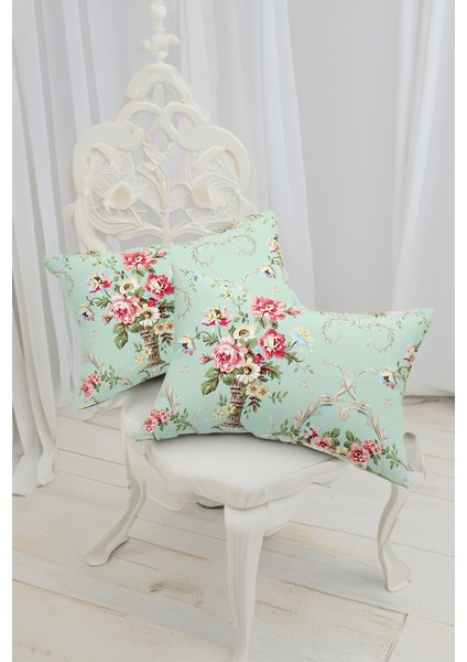 Yastık Kılıfı Mint Renk Pamuk Polyester Karışımı 50x70 cm (1 ALANA 1 HEDİYE )