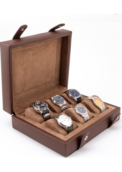 Gerçek Deri Çoklu Saat Kutusu Saat Koleksiyon Kutusu 6'lı Saat Kutusu