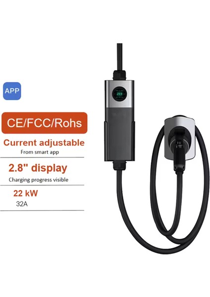 Hıcı Elektrikli Araç Şarj Istasyonu Wifi Aplikasyonlu Type2 3,5KW-7KW-11KW-22KW Dönüştürücü ve Çanta Hediyeli fırsatları