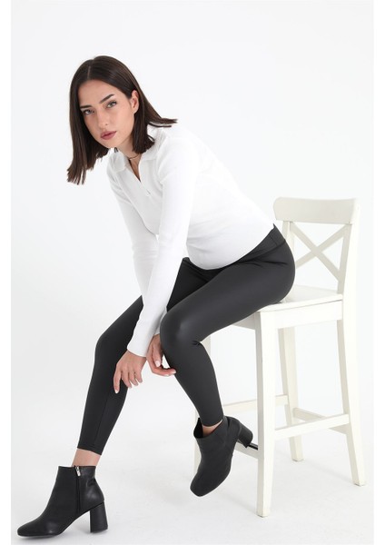 Uzun Kol Polo Yaka Triko Ekru