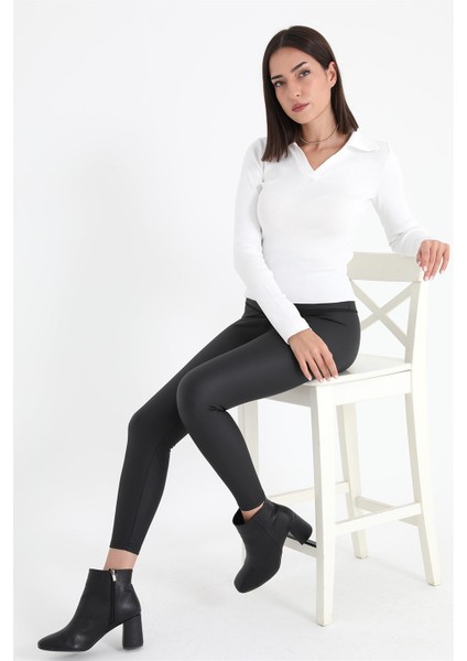 Uzun Kol Polo Yaka Triko Ekru fiyatları