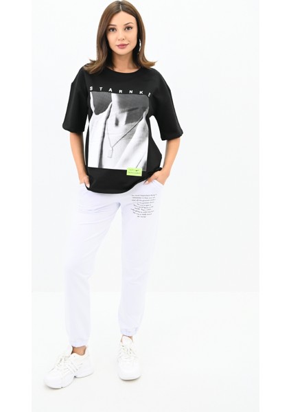 Kadın Resim Baskılı Eşofman Takımı 3318-22