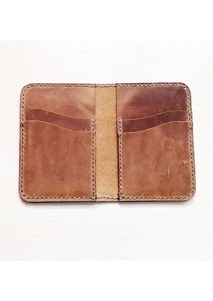 Isimli Deri Kartlık El Yapımı Deri Minimal Kartlık Mk1