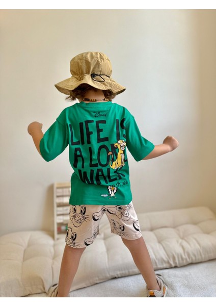 Simba Baskılı Şort T-Shirt Erkek Çocuk Takım modelleri