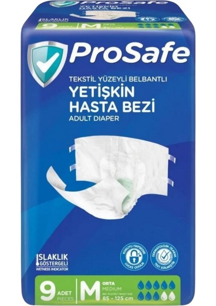 Belbantlı Yetişkin Hasta Bezi Medium(M) 9lu