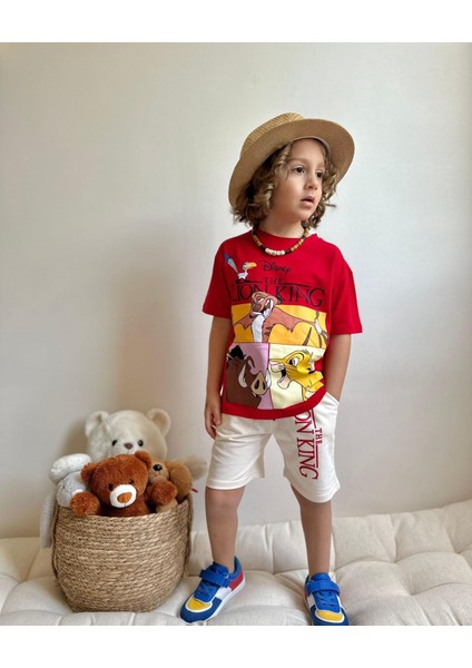 Sacro Kids Disney Lion King Karakter Desenli Şort T-Shirt Erkek Çocuk Takım