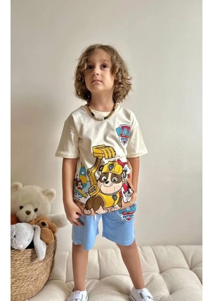 Paw Patrol Desenli Şort T-Shirt Erkek Çocuk Takım modelleri