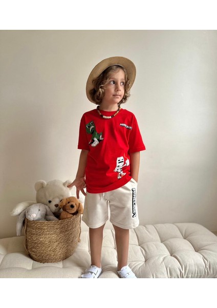 Minecraft Baskılı Şort T-Shirt Erkek Çocuk Takım