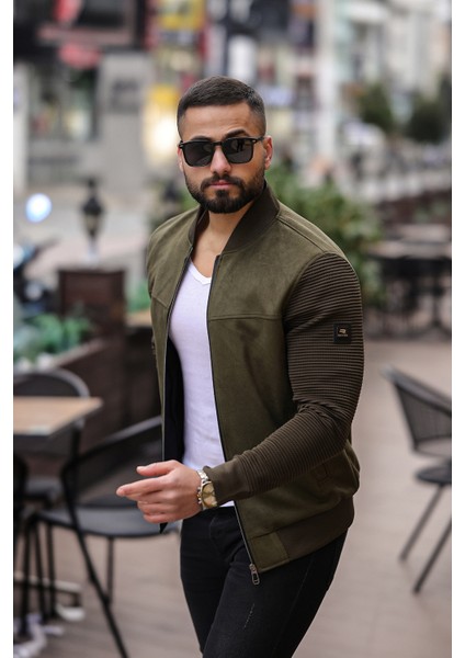 Trikolu Kolej Yaka Kol Detaylı Süet Ceket