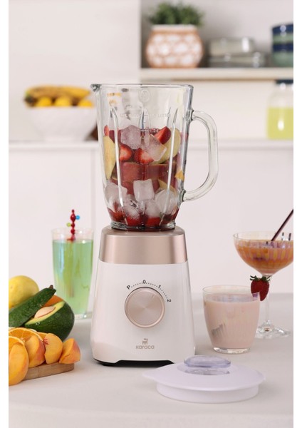 Lezzetli Soslar, Bebek Mamaları ve Püre Yapma Buz Kırıcı 1,5 Lt Cam Sürahi Hazneli Pulse Özellikli Smoothie Blender 1000W