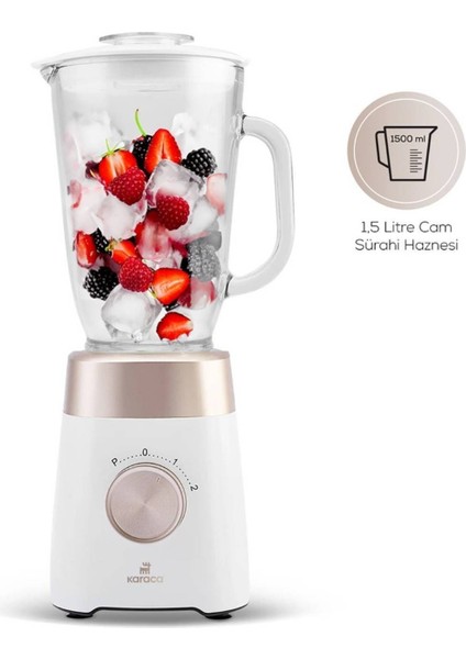 Lezzetli Soslar, Bebek Mamaları ve Püre Yapma Buz Kırıcı 1,5 Lt Cam Sürahi Hazneli Pulse Özellikli Smoothie Blender 1000W