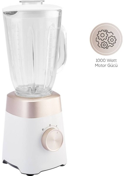 Lezzetli Soslar, Bebek Mamaları ve Püre Yapma Buz Kırıcı 1,5 Lt Cam Sürahi Hazneli Pulse Özellikli Smoothie Blender 1000W