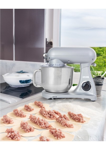 Kıyma Çekme Sucuk-Sosis Yap Hamur Yoğurma 1800W Güç 6,2 Lt Döküm Gövde Premium Standlı Mikser & Mutfak Şefi fiyatları