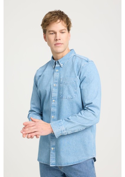 Uzun Kollu Gömlek Mid Blue indirimleri