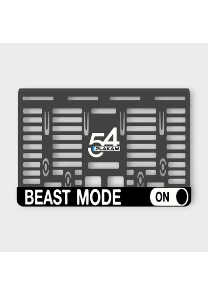Beast Mode 3D Kabartmalı Pleksi Motor Plakalığı