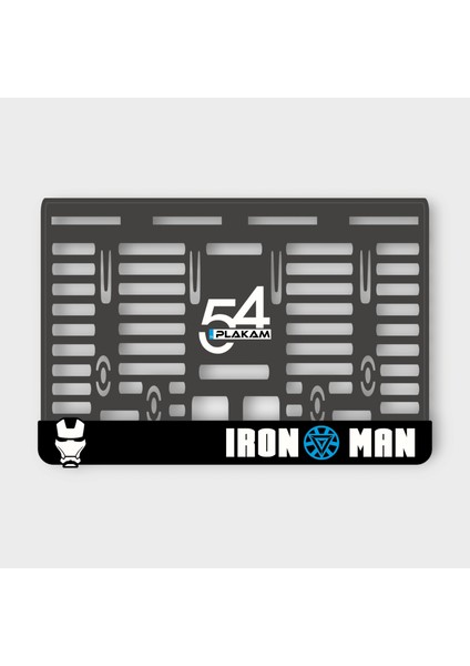 Iron Man 3D Kabartmalı Pleksi Motor Plakalığı -1