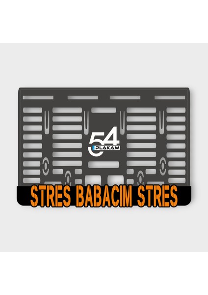 Stres Babacım Stres 3D Kabartmalı Pleksi Motor Plakalığı