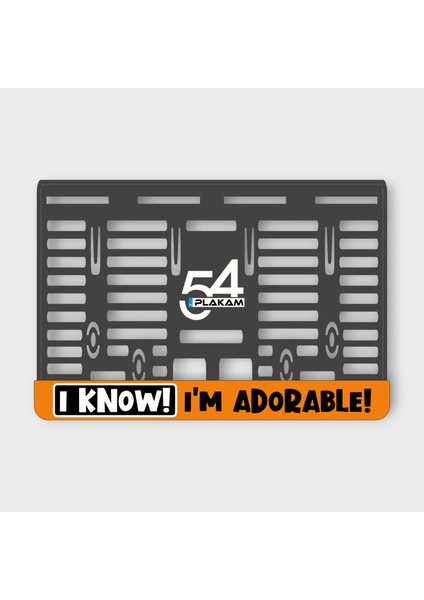 I Know I'am Adorable! 3D Kabartmalı Pleksi Motor Plakalığı