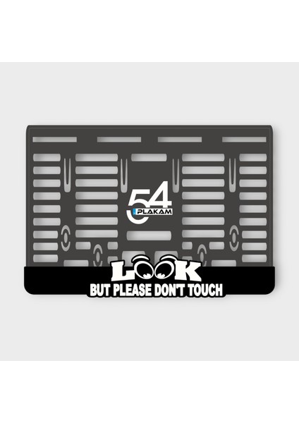 Look But Please Don't Touch 3D Kabartmalı Pleksi Motor Plakalığı