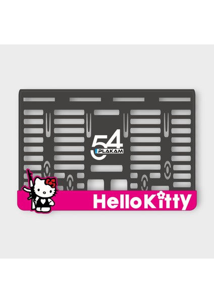 Illegal Hello Kitty 3D Kabartmalı Pleksi Motor Plakalığı