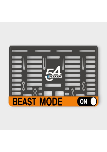 Beast Mode 3D Kabartmalı Pleksi Motor Plakalığı