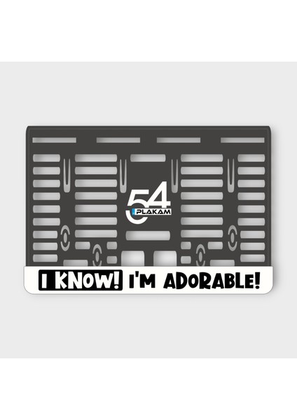 I Know I'am Adorable! 3D Kabartmalı Pleksi Motor Plakalığı