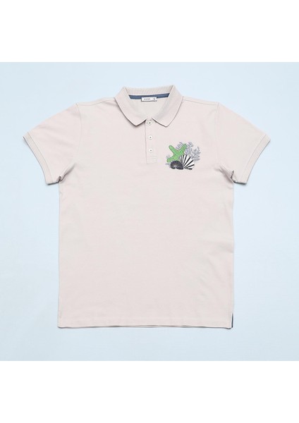 Erkek Çocuk Kısa Kollu Tişört - 16841 - Bej