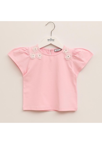 Kız Çocuk Kısa Kol Tişört - 32506 - Pembe