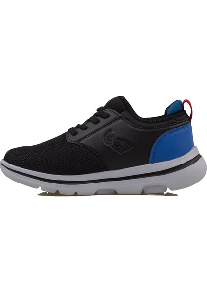 Trend Adımlar Siyah Hafif Faylon Memory Foam Lastikli Çocuk Sneaker