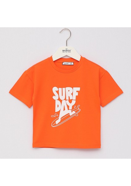 Kız Çocuk Kısa Kol Tişört - 16899 - Oranj