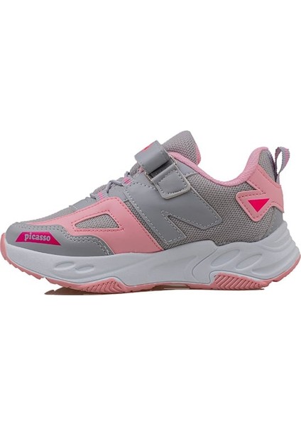 Trend Adımlar Pembe Renkli Dokulu Unisex Çocuk New Force Spor Ayakkabı