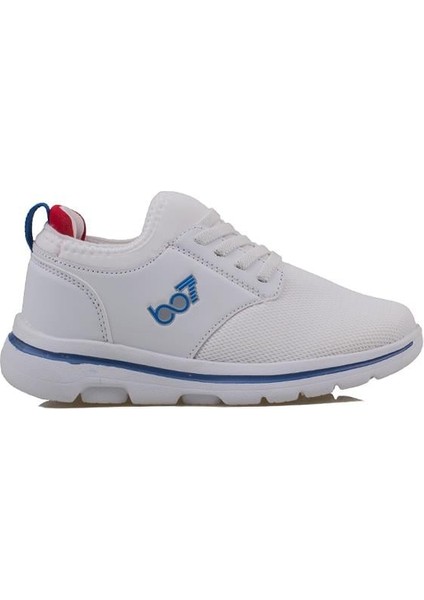 Beyaz Hafif Faylon Memory Foam Lastikli Çocuk Sneaker