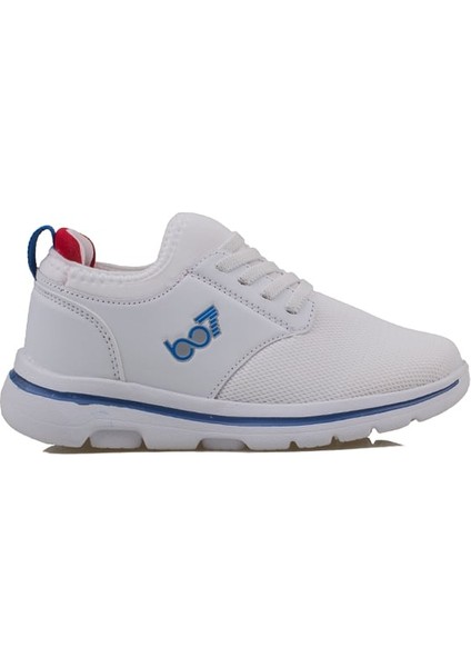 Beyaz Hafif Faylon Memory Foam Lastikli Çocuk Sneaker