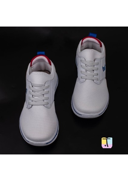 Beyaz Hafif Faylon Memory Foam Lastikli Çocuk Sneaker