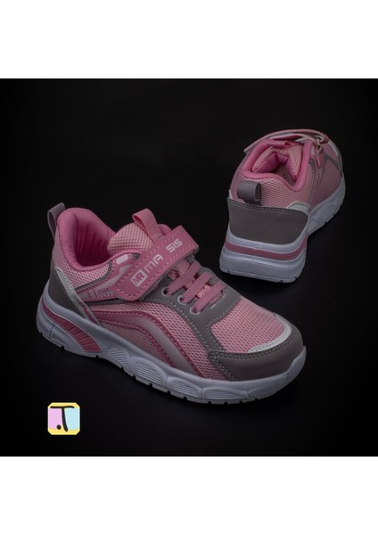 Pembe Cırt Cırtlı Unisex Çocuk Spor Ayakkabı