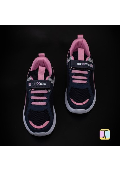 Lacivert Cırt Cırtlı Unisex Çocuk Spor Ayakkabı
