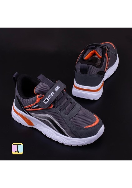 Trend Adımlar Füme Cırt Cırtlı Unisex Çocuk Spor Ayakkabı