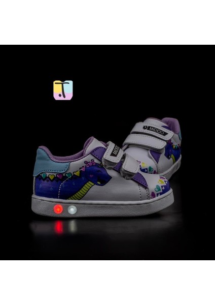 Trend Adımlar Lila Cute Monster Işıklı Ilk Adım Bebe Sneaker