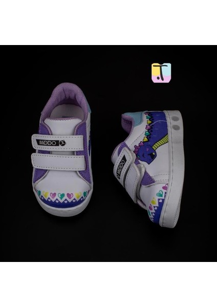 Trend Adımlar Lila Cute Monster Işıklı Ilk Adım Bebe Sneaker