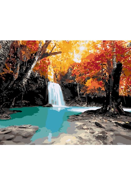 Nehir 2 Sayılarla Boyama Seti 40X50 cm (Tuvale Gerili)