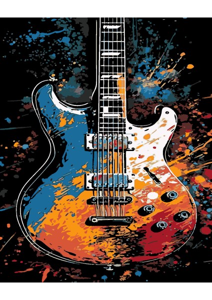 Rock And Roll Sayılarla Boyama Seti 40X50 cm (Tuvale Gerili)